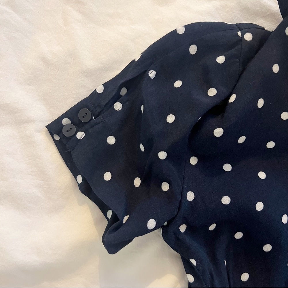 Cropped Polka Dotted Button Down - image 4